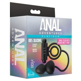 Anal Adventures Platinum Silicone Anal Plug with Vibrating C Ring