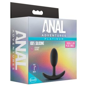 Anal Adventures Platinum Silicone Vibra Slim Plug Small