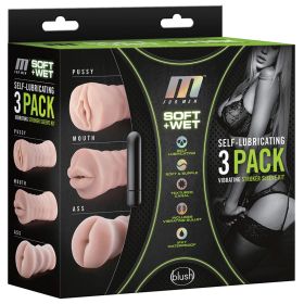 M for Men Soft and Wet Self Lubricating Vibrating 3 Pack