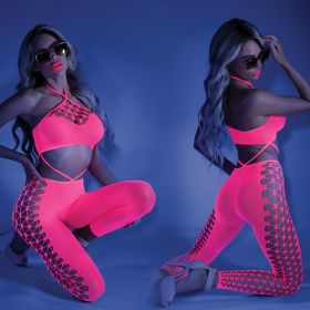 Fantasy Lingerie Glow Own The Night Bodystocking Neon