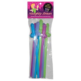 Naughty Straws Glow In The Dark 8pk