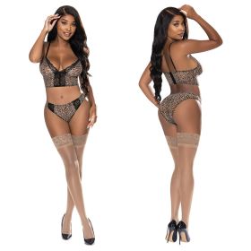 Magic Silk Bra & Hipster Panty Leopard L/XL Boxed