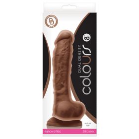 Colours Dual Density Dildo Brown 8