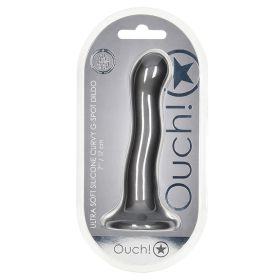 Ouch! Ultra Soft Silicone Curvy G Spot Dildo Gun Metal 7