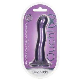 Ouch! Ultra Soft Silicone Curvy G Spot Dildo Metallic Purple 7