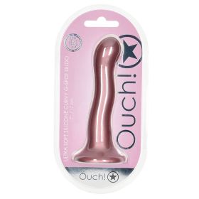 Ouch! Ultra Soft Silicone Curvy G Spot Dildo Rose Gold 7