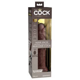 King Cock Elite Dual Density Vibe Silicone Cock Brown 9