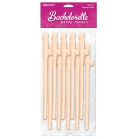 Bachelorette Party Dicky Sipping Straws Flesh 10pk