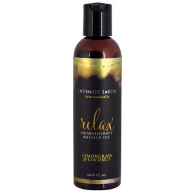 Intimate Earth Aromatherapy Oil Relax Lemon Grass & Coconut 4oz