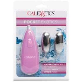 Pocket Exotics Waterproof Double Bullets Silver