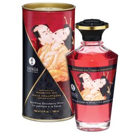Shunga Aphrodisiac Warming Oil Sparkling Strawberry Wine 3.