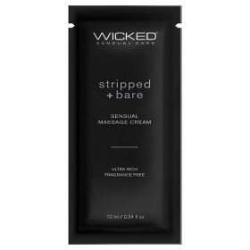 Wicked Sensual Massage Cream Stripped + Bare Unscented 10ml Foil