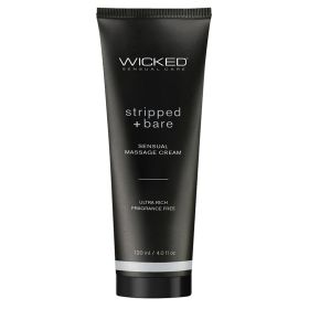 Wicked Sensual Massage Cream Stripped + Bare Unscented 4oz