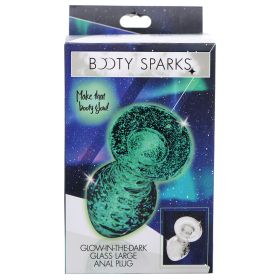 Booty Sparks Glow In The Dark Glass Anal Plug Large