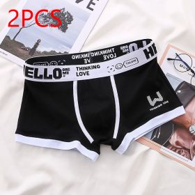 Underwear Men's Summer Youth Casual (Option: Black 2PCS-M)
