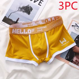 Underwear Men's Summer Youth Casual (Option: Yellow 3PC-XXXL)