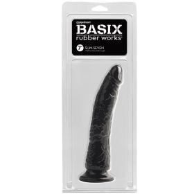 Basix Rubber Works Slim Dong with Suction Cup (Option: Black 7)