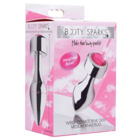 Booty Sparks Weighted Base Aluminum Plug (Option: PINK Gem Medium)