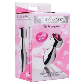 Booty Sparks Weighted Base Aluminum Plug (Option: PINK Gem Small)