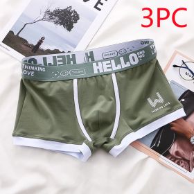 Underwear Men's Summer Youth Casual (Option: Green 3PC-5XL)