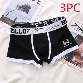 Underwear Men's Summer Youth Casual (Option: Black 3PC-5XL)